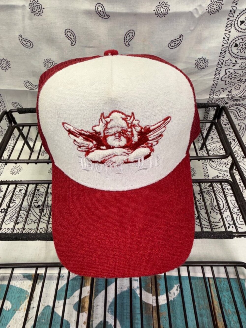 NEW Boys Lie Podcast Miss Mayhem Fuzzy OSFM Trucker Hat Red